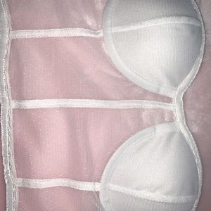 White corset bra top